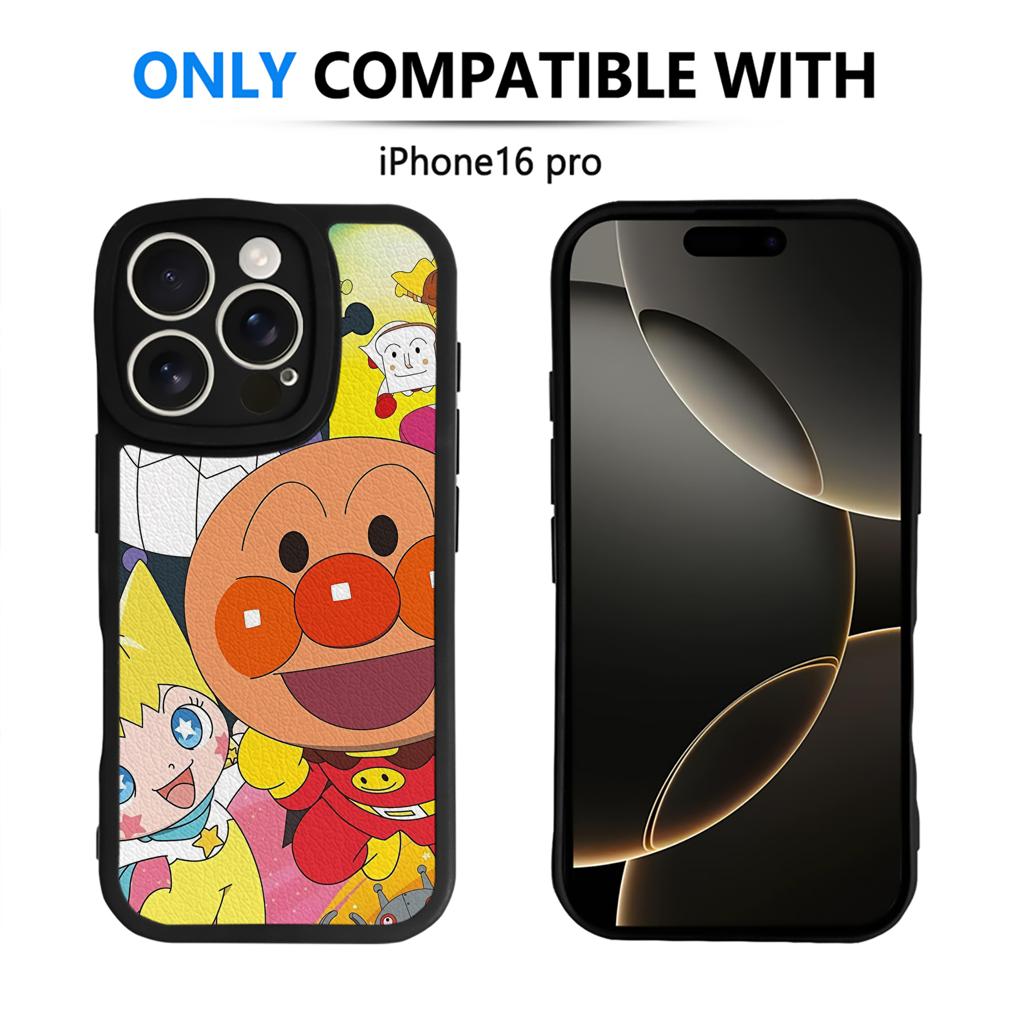 （画像用） アンパンマン Anpanman 【iPhone 16シリーズ対応】シリコンスマホケース（レザー調） 材質：シリコン